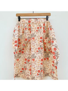 Vintage‎ Handmade Half Apron Floral Country Cottage Kitchen Retro Farmhouse